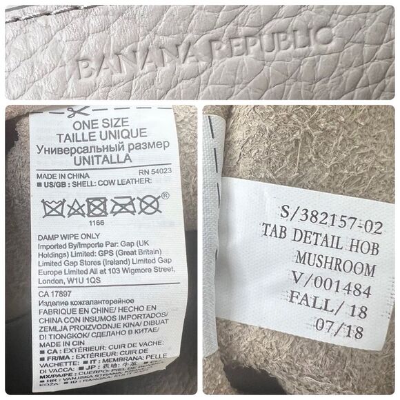 Banana Republic Taupe Italian Leather Hobo/Crossbody BAG - Picture 3 of 11